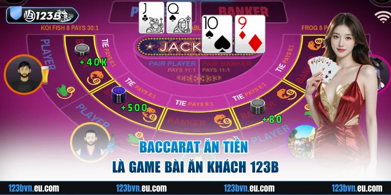 Baccarat ăn tiền là game bài ăn khách 123B