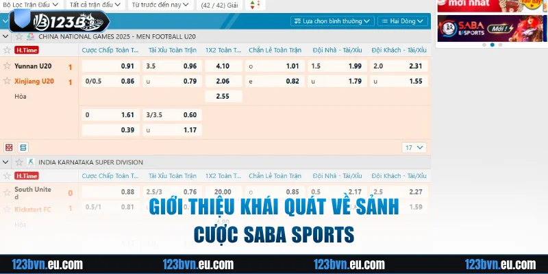 Thông tin về sảnh Saba Sports trực tuyến uy tín